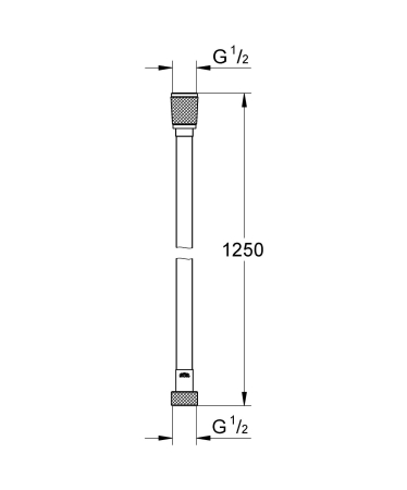 Furtun de dus Grohe 28362DA1, SilverFlex, 1/2'' x 1/2'', 1.25 m, cupru [1]