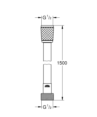 Furtun de dus Grohe 287412432, 1.5 m, 5 bar, 1/2 tip conexiune para dus, 1/2 tip conexiune baterie, Negru [4]
