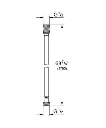 Furtun dus Grohe 28388DC1, SilverFlex, 1/2'' x 1/2'', 1.75 m, mat, otel satinat [2]