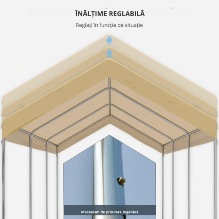  Garaj tip cort 6m x 3m, Garaj portabil, Cort de gradina cu copertina, adapost de depozitare, cu copertina din PE anti-UV si kit de ancorare, pentru masina, barca, petrecere, nunta [5]