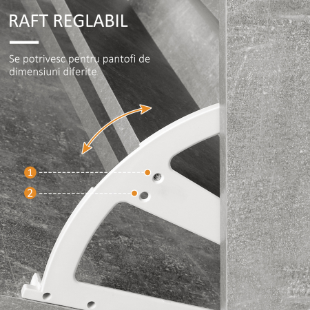  Garderoba Intrare - Cuier, Oglinda & Pantofar Reglabil [5]