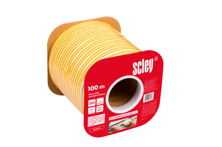 Unelte de vopsit si tencuit - Garnitura autoadeziva Scley alba, tip D, goluri 3,5-6,5 mm, lungime 100 m