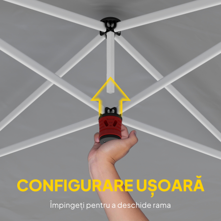  Gazebo 3x6 m Pliabil Pop Up cu inaltime Reglabila, Gazebo Exterior cu Benzi Reflectorizante, Pereti Laterali, Saci de Nisip, Geanta de Transport, UV50+, pentru Camping, Petreceri, Gri Deschis [5]