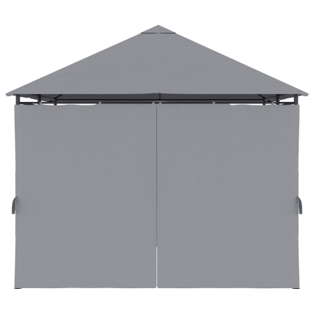  Gazebo din Otel 3x4 m cu Acoperis din Material Textil si 6 Perdele Detasabile, Gri [6]