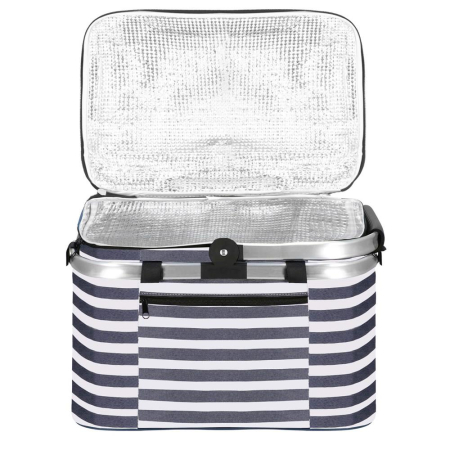Geanta picnic plaja termoizolanta 28 litri buzunare, design modern, rezistenta, alb albastru [6]