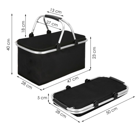 Geanta pentru picnic sau plaja, termoizolanta, 28 litri, negru [18]