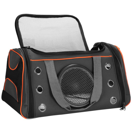 Geanta pentru transport animale mici-medii, pentru caine si pisica, pliabila, 24x48x33 cm, gri [7]