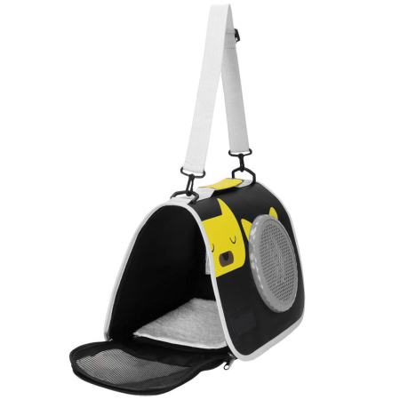 Geanta pentru transport animale mici, pentru caine si pisica, pliabila, 24x40x24 cm, negru [11]