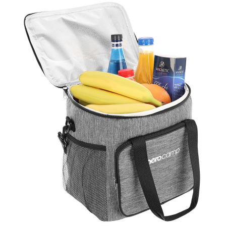 Geanta termoizolanta 18L, cu buzunare exterioare si curea reglabila, 29x23x27 cm, gri [4]