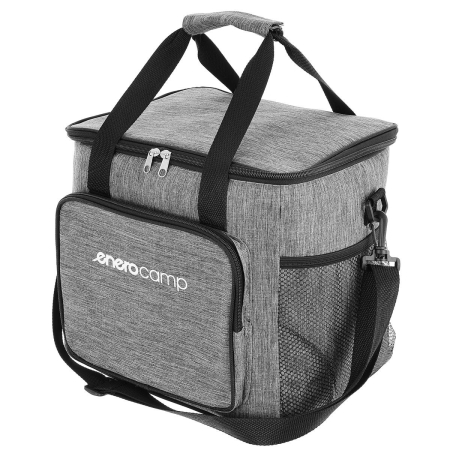 Corturi & articole camping - Geanta termoizolanta 18L, cu buzunare exterioare si curea reglabila, 29x23x27 cm, gri