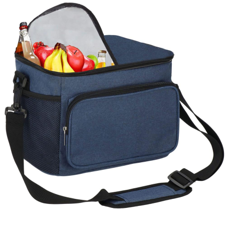 Geanta termoizolanta pentru plaja sau picnic, 11 L, pliabila, 27x19x20,5 cm, albastru [8]