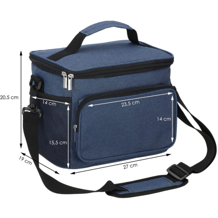 Geanta termoizolanta pentru plaja sau picnic, 11 L, pliabila, 27x19x20,5 cm, albastru [19]