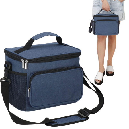 Geanta termoizolanta pentru plaja sau picnic, 11 L, pliabila, 27x19x20,5 cm, albastru [9]
