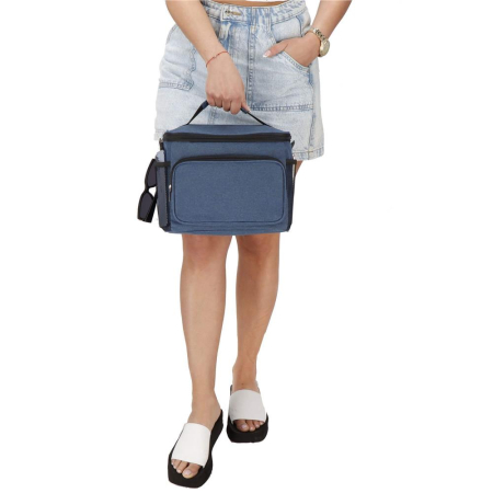 Geanta termoizolanta pentru plaja sau picnic, 11 L, pliabila, 27x19x20,5 cm, albastru [16]