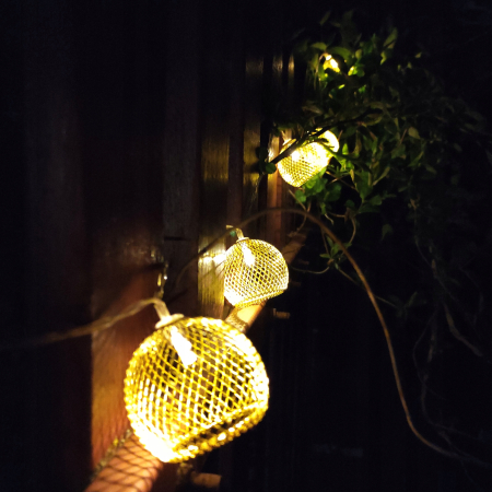 Ghirlanda luminoasa, LED, model Altros, 10 becuri, 380cm, incarcare solara, lumina alb cald [12]