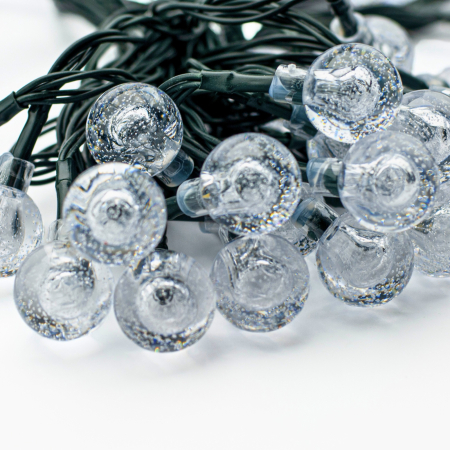 Ghirlanda luminoasa, LED, model Bubble, 50 becuri, 935cm, incarcare solara, lumina alb cald [12]
