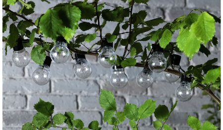 Ghirlanda luminoasa, LED, model Rona, 10 becuri, 380cm, incarcare solara, lumina alb cald [1]