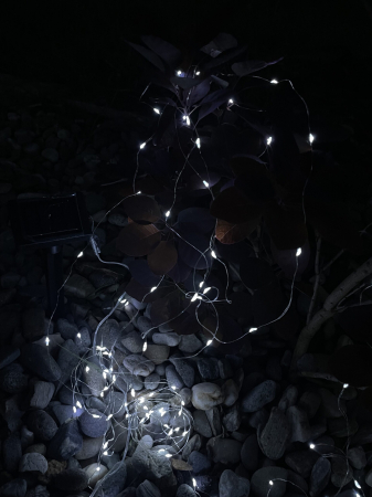 Ghirlanda luminoasa liniara, 100 LED-uri, 990cm, incarcare solara, alb rece [8]