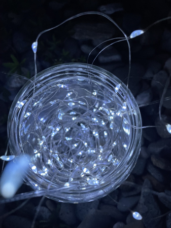 Ghirlanda luminoasa liniara, 100 LED-uri, 990cm, incarcare solara, alb rece [10]