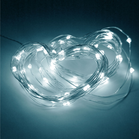 Ghirlanda luminoasa liniara, 100 LED-uri, 990cm, incarcare solara, alb rece [0]