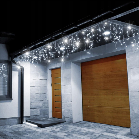 Ghirlanda luminoasa tip perdea 300 LED-uri, 12m, pentru interior/exterior, cu flash, iluminare alba [16]