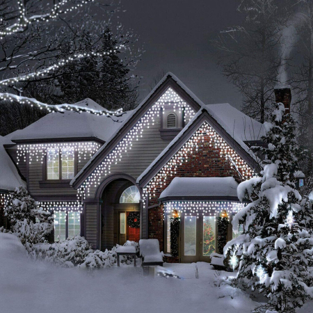 Decoratiuni si articole casa - Ghirlanda luminoasa tip perdea 500 LED-uri, 20m, pentru interior/exterior, iluminare alba
