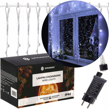 Ghirlanda luminoasa tip perdea 400 LED-uri, 3m, pentru interior/exterior, iluminare alba [10]