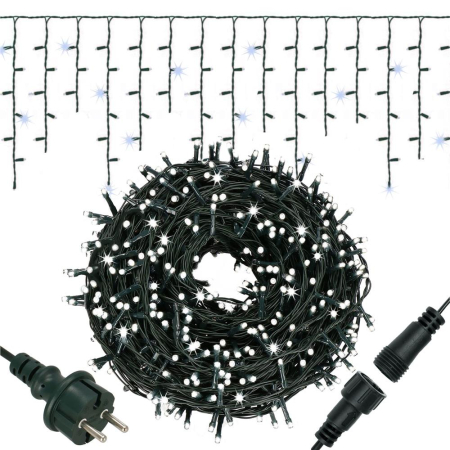 Ghirlanda luminoasa tip perdea Premium 300 LED-uri, 14,5m, 18Wati, interior/exterior, cu flash, alb rece [3]