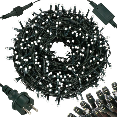 Ghirlanda luminoasa tip perdea Premium 300 LED-uri, 14,5m, 18Wati, interior/exterior, cu flash, alb rece [11]