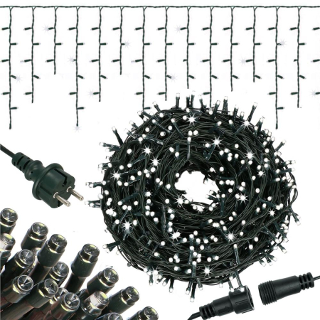 Ghirlanda luminoasa tip perdea Premium 300 LED-uri, 14,5m, 18Wati, interior/exterior, cu flash, alb rece [2]