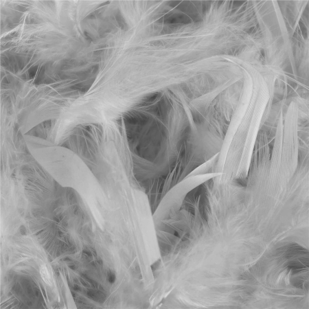 Ghirlanda pentru decor sau bradul de Craciun, model puf si pene, gri, 180cm [9]