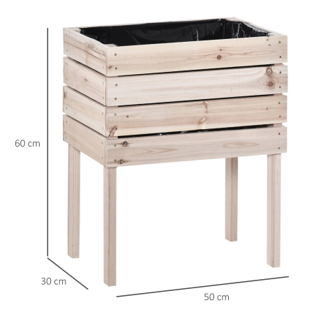  Ghiveci de Gradina Ridicat cu 4 Ghiveci pentru Plante de 50x30x60cm din Lemn [2]