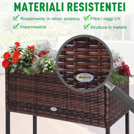  Ghiveci Efect Rachita cu Raft Maro (70cm x 30cm x 72cm) [5]