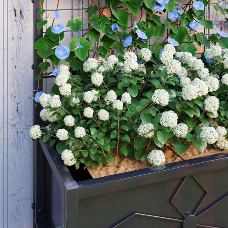  Ghiveci Ridicat pentru Gradina cu Suport pentru Plante Cataratoare din Otel Galvanizat, 90x40x120 cm, Negru [8]