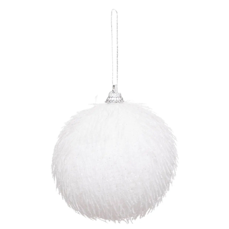 Glob decorativ Atmosphera cu sclipici, efect zapada, diametru 9 cm, alb [0]