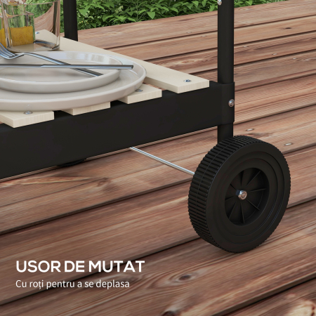  Gratar Barbecue cu Carbune cu Inaltime Reglabila [7]