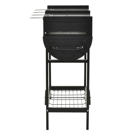  Gratar din Otel cu 2 Grile Independente Negru 90cm x 45cm x 96cm [8]