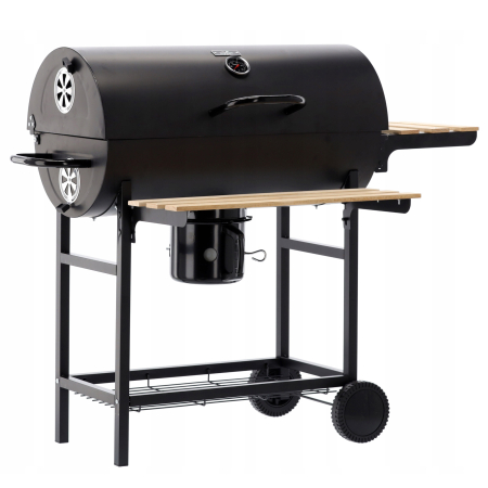 Gradina & balcon - Gratar dreptunghiular pe carbuni, cu 2 suporti laterali si termometru capac, 101x70x94cm