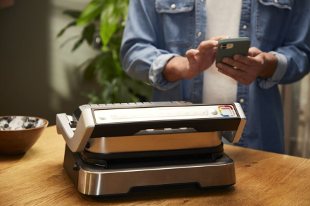 Gratar electric 4in1 multifunctional TEFAL OptiGrill Inox GC774D30, 9 programe, conectivitate la aplicatie, tava pentru cuptor, tavi detasabile, ar [16]
