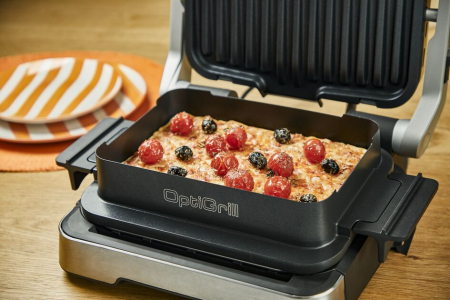 Gratar electric 4in1 multifunctional TEFAL OptiGrill Inox GC774D30, 9 programe, conectivitate la aplicatie, tava pentru cuptor, tavi detasabile, ar [10]