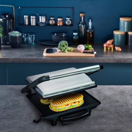 Gratar electric multifunctional Tefal Inicio Grill GC241D38, 2000W, functie panini, depozitare verticala, placi cu invelis antiaderent, inox [9]
