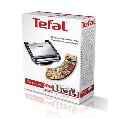 Gratar electric multifunctional Tefal Inicio Grill GC241D38, 2000W, functie panini, depozitare verticala, placi cu invelis antiaderent, inox [8]