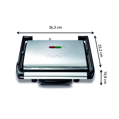 Gratar electric multifunctional Tefal Inicio Grill GC241D38, 2000W, functie panini, depozitare verticala, placi cu invelis antiaderent, inox [7]