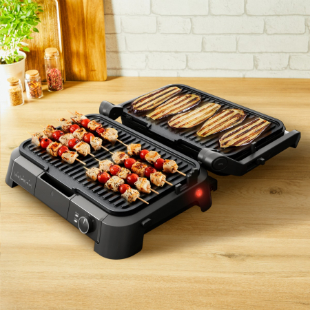 Gratar electric multifunctional Tefal SuperGrill 3 in 1 XL GC520DE0, 2000W, placi detasabile, 3 trepte temperatura, functie cuptor & barbeque, 8 [9]