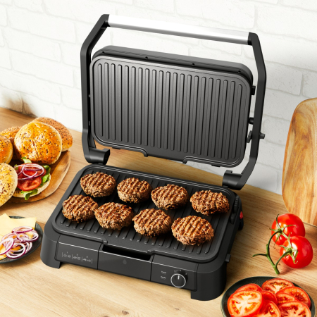 Gratar electric multifunctional Tefal SuperGrill 3 in 1 XL GC520DE0, 2000W, placi detasabile, 3 trepte temperatura, functie cuptor & barbeque, 8 [8]