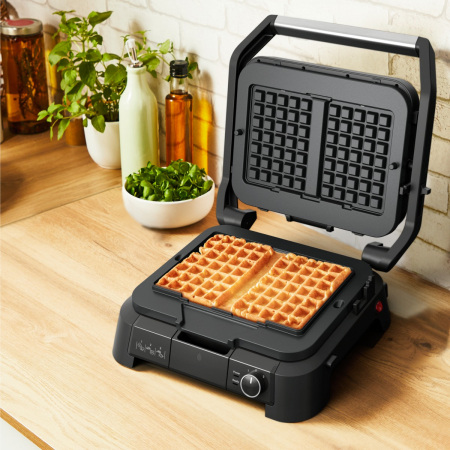 Gratar electric multifunctional Tefal SuperGrill 4-in-1 GC517DE0, 2000 W, placi detasabile, 3 trepte temperatura, functie cuptor, barbeque si waffle,  [2]