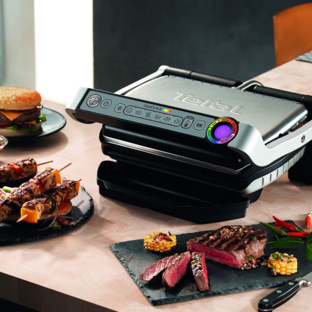 Gratar electric OptiGrill+ GC712D34, 6 programe, senzor automat, mod manual 4 nivele, placi antiaderente din aluminiu turnat, tava colectare lichid [6]