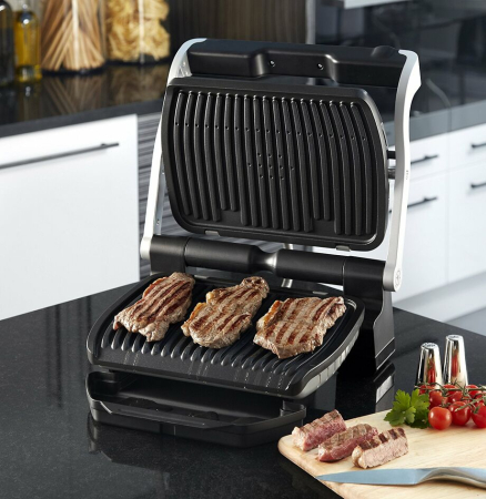 Gratar electric OptiGrill+ GC712D34, 6 programe, senzor automat, mod manual 4 nivele, placi antiaderente din aluminiu turnat, tava colectare lichid [7]