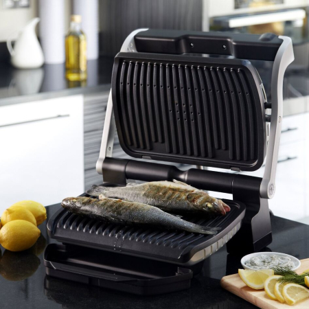 Gratar electric OptiGrill+ GC712D34, 6 programe, senzor automat, mod manual 4 nivele, placi antiaderente din aluminiu turnat, tava colectare lichid [8]
