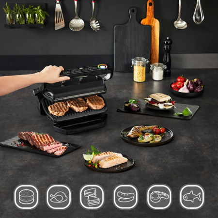 Gratar electric OptiGrill+ Snacking & Baking GC714834, 6 programe, senzor automat, mod manual , placi antiaderente, tava colectare lichide, tava c [7]